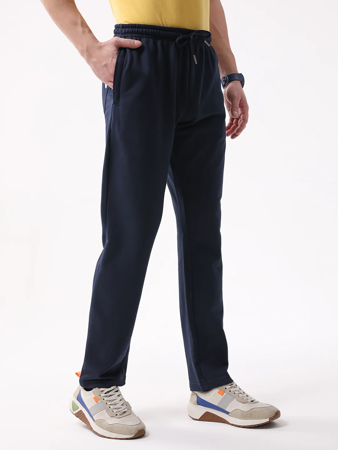 Men Navy Blue Solid Regular Fit Winter Lower - Image 4
