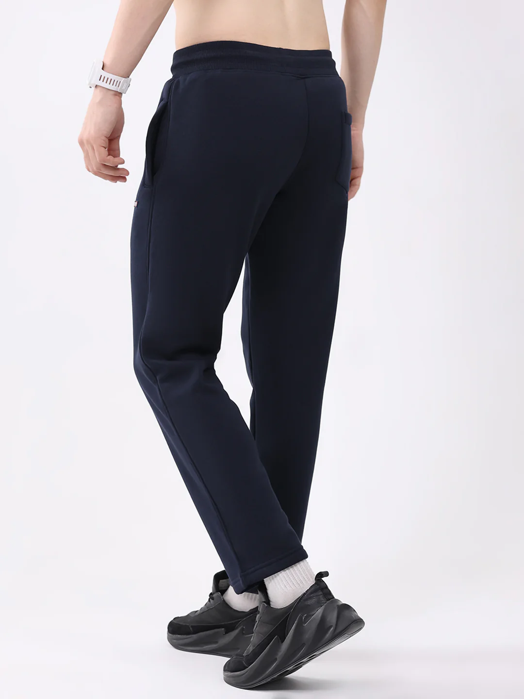 Men Navy Blue Solid Regular Fit Winter Lower - Image 5