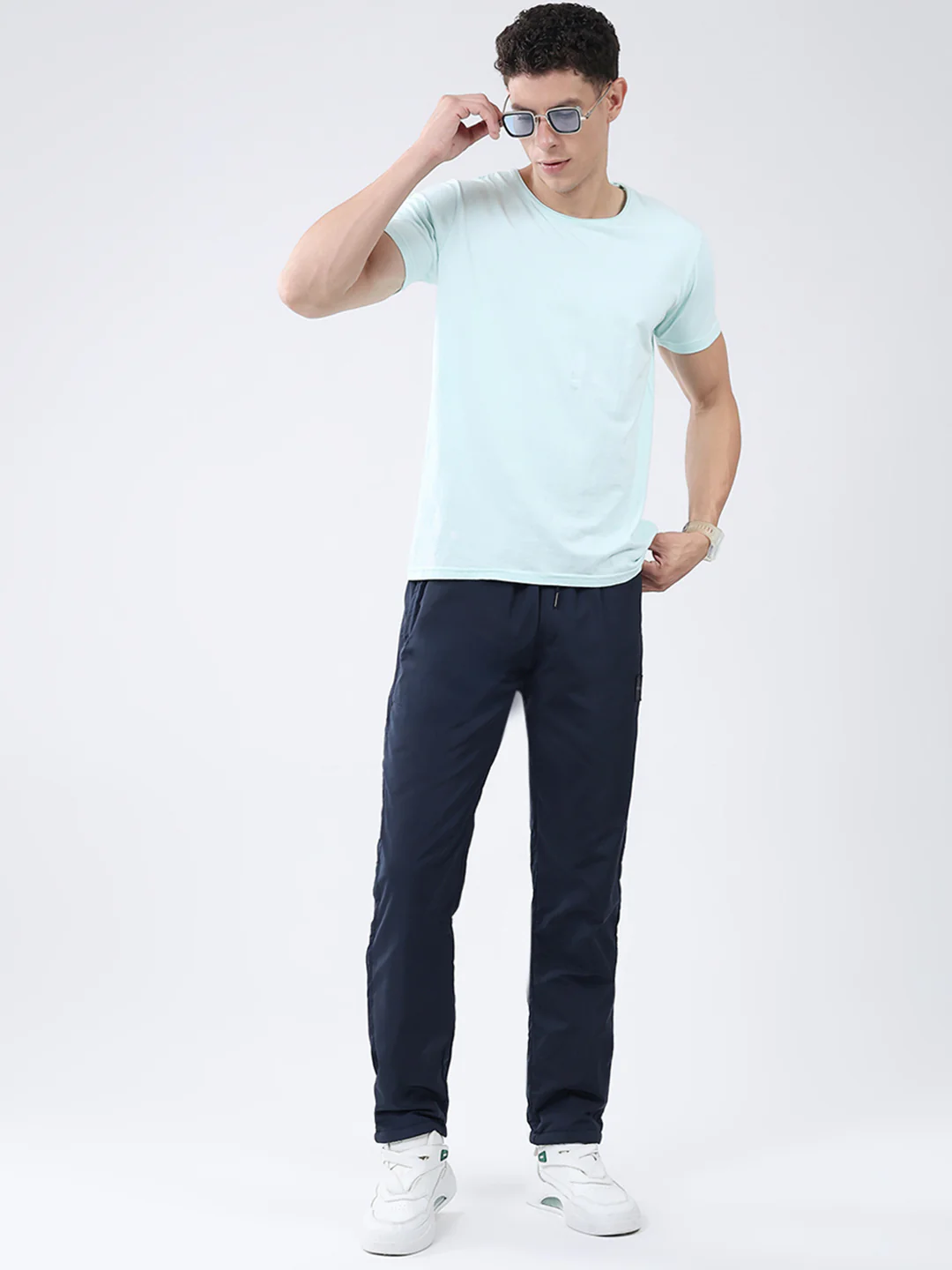 Men Navy Blue Solid Regular Fit Winter Lower - Image 2