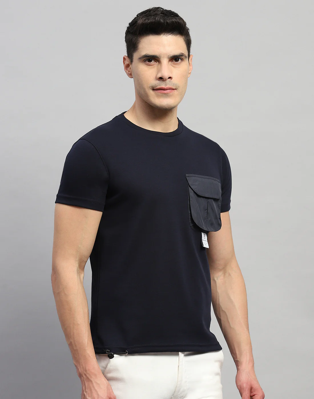 Rock.it Men Navy Blue Solid Round Neck Half Sleeve T-Shirt - Image 4