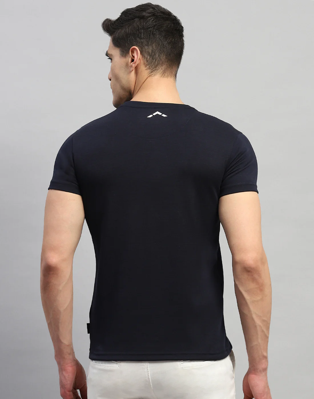 Rock.it Men Navy Blue Solid Round Neck Half Sleeve T-Shirt - Image 5