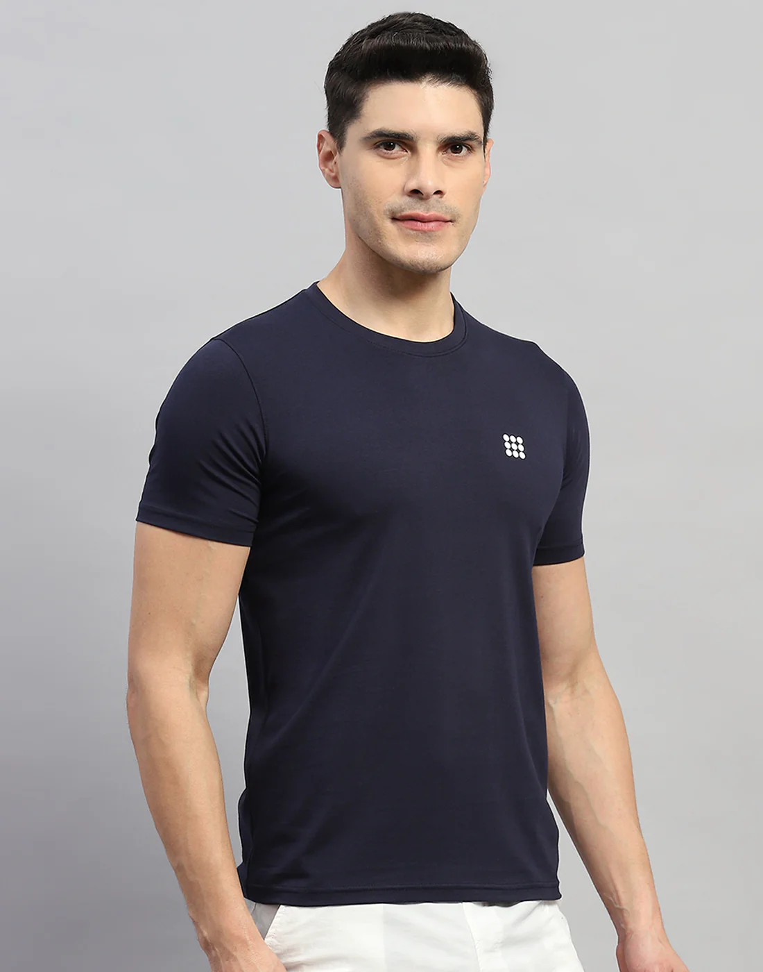 Rock.it Men Navy Blue Solid Round Neck Half Sleeve T-Shirt - Image 4