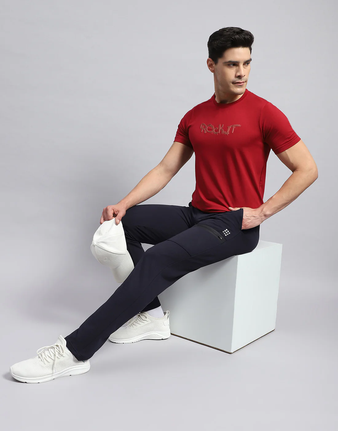 Rock.it Men Navy Blue Solid Smart Fit Jogger - Image 2