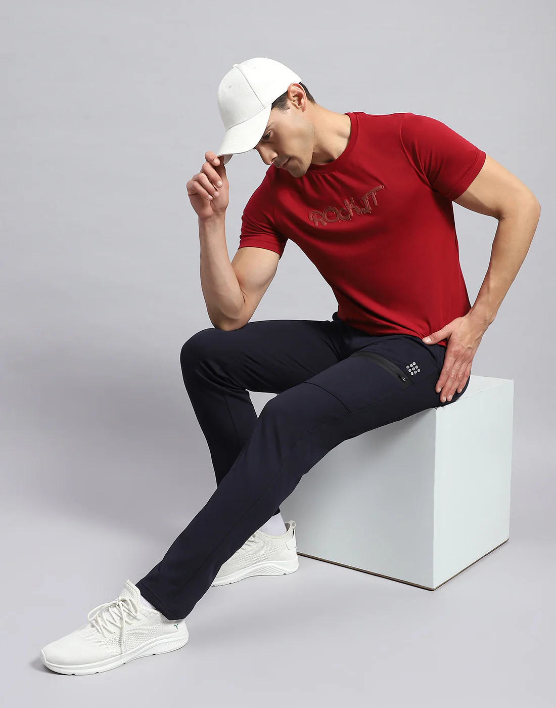 Rock.it Men Navy Blue Solid Smart Fit Jogger - Image 6