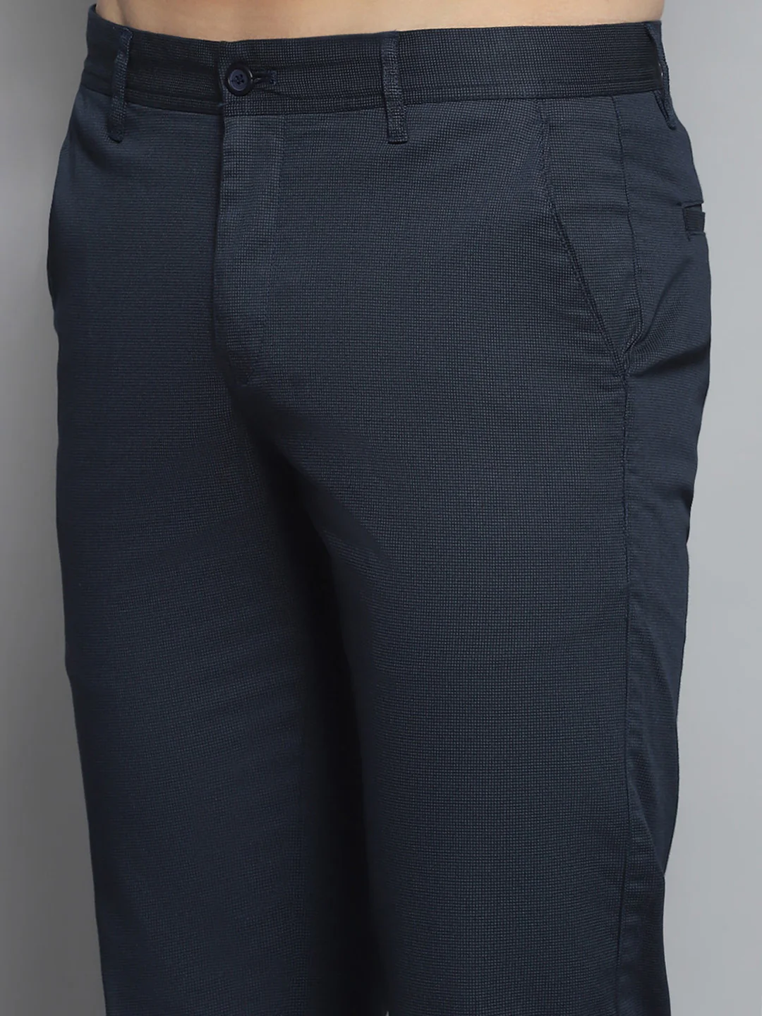 Men Navy Blue Solid   Trouser - Image 6