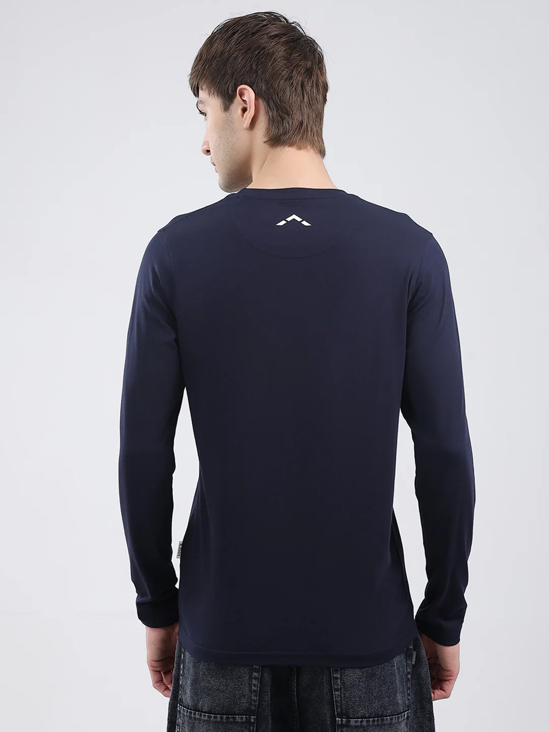 Rock.it Men Navy Blue Solid Round Neck Full Sleeve Winter T-Shirt - Image 5