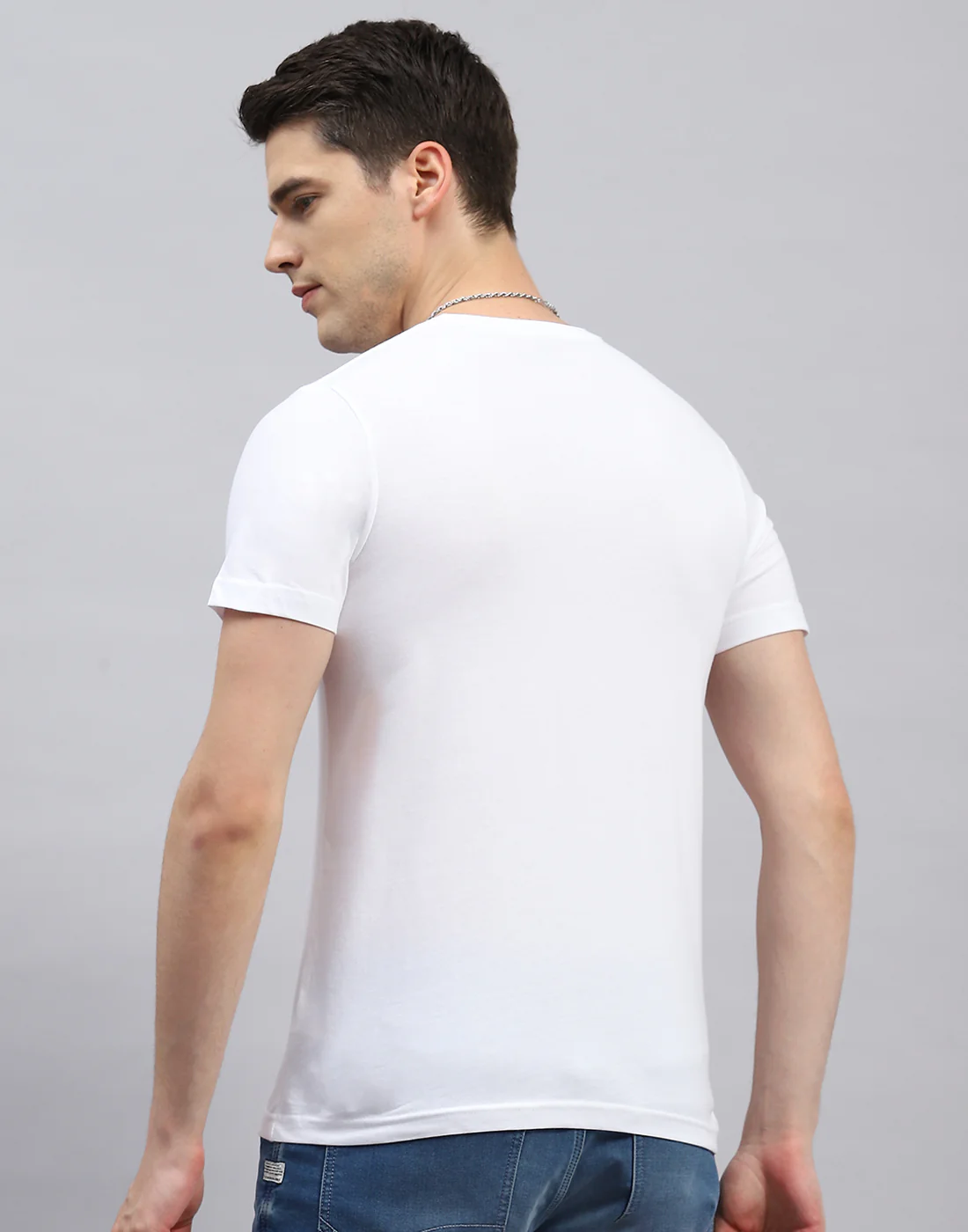 Men Navy Blue, White & Red Solid Round Neck Half Sleeve T-Shirt (Pack of 3) - Image 5