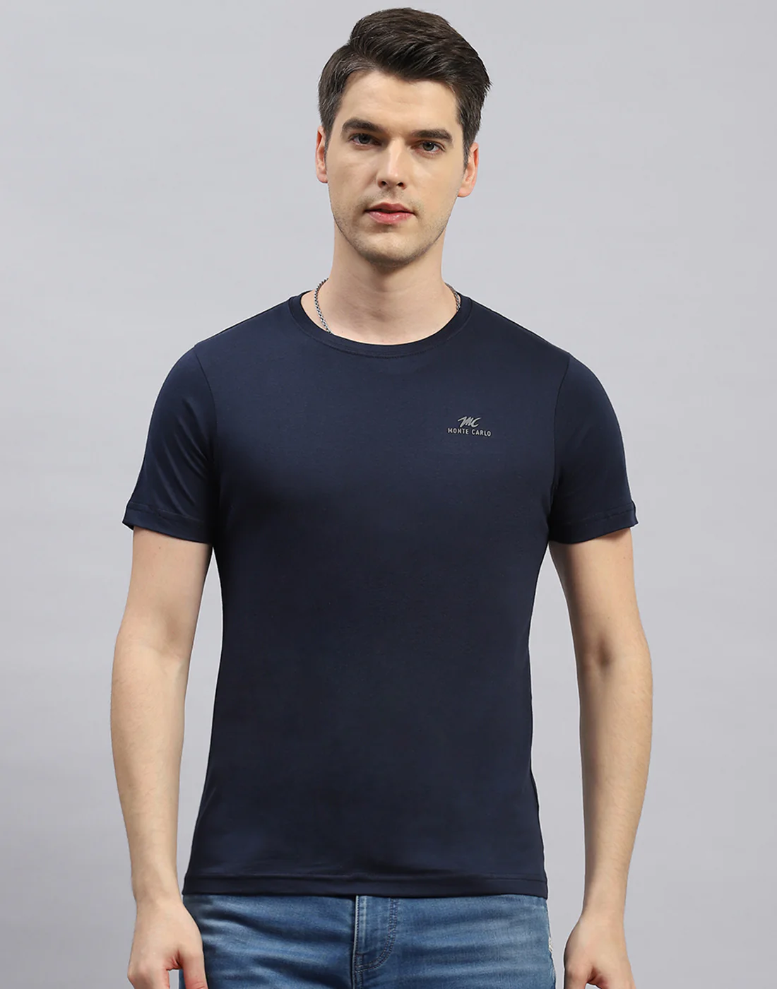 Men Navy Blue, White & Red Solid Round Neck Half Sleeve T-Shirt (Pack of 3) - Image 6
