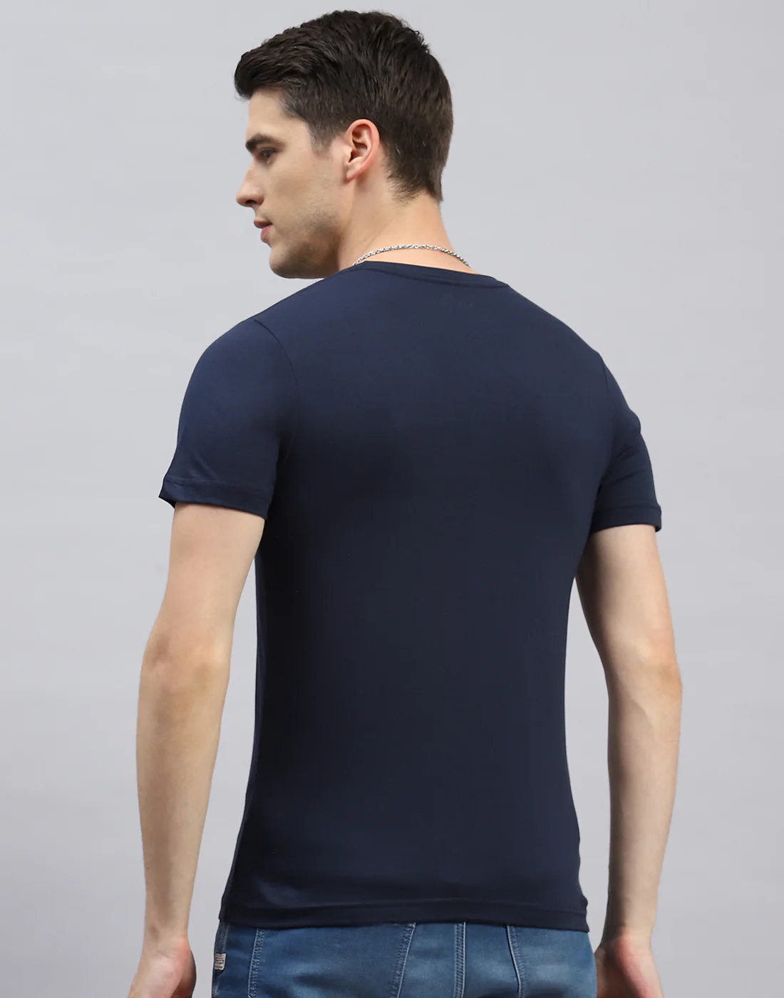 Men Navy Blue, White & Red Solid Round Neck Half Sleeve T-Shirt (Pack of 3) - Image 8