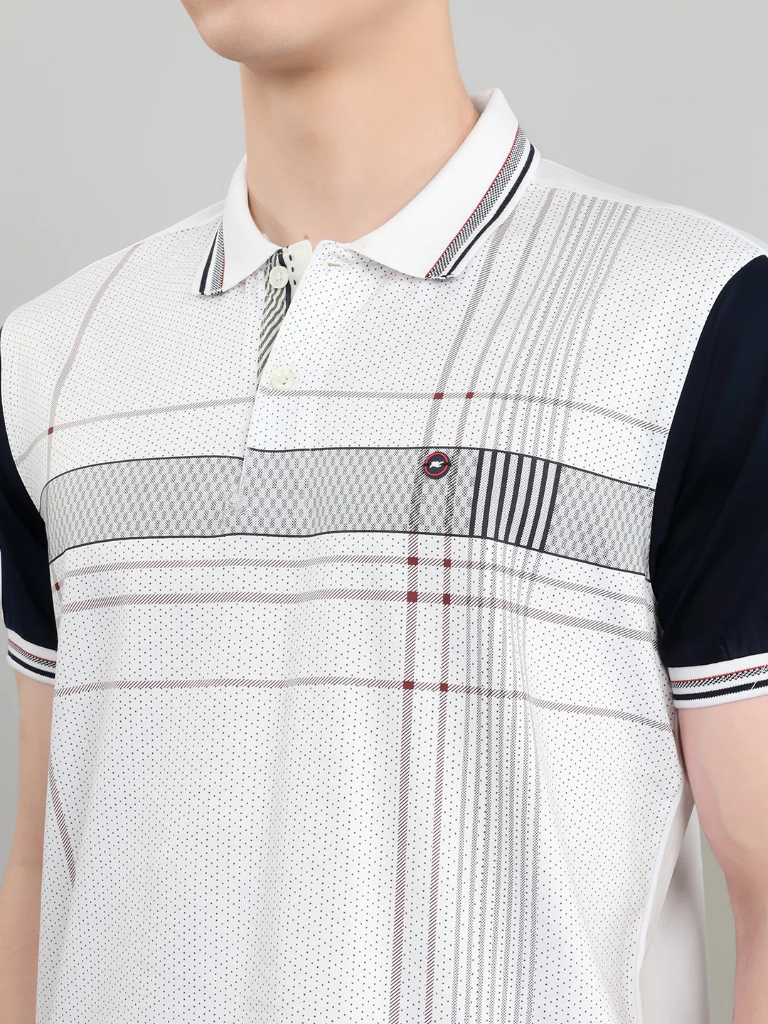 Men Navy Blue & White Self Design Collar Half Sleeve 3 Pc Combo Set - Image 10