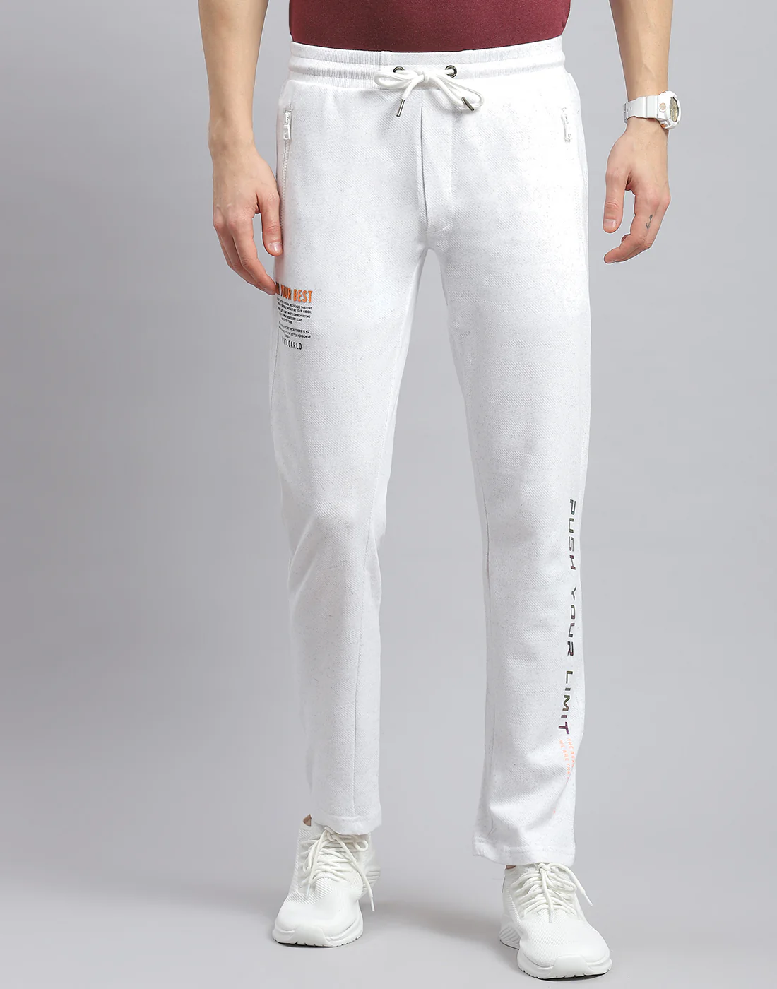 Men Off White Printed Regular Fit Winter Lower - Image 3