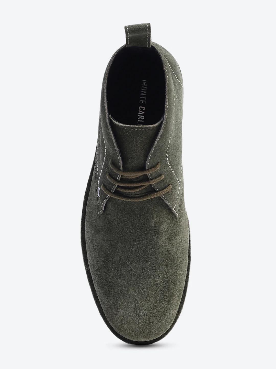 Men Olive Lace Up Genuine Leather Chukka Boots - Image 6