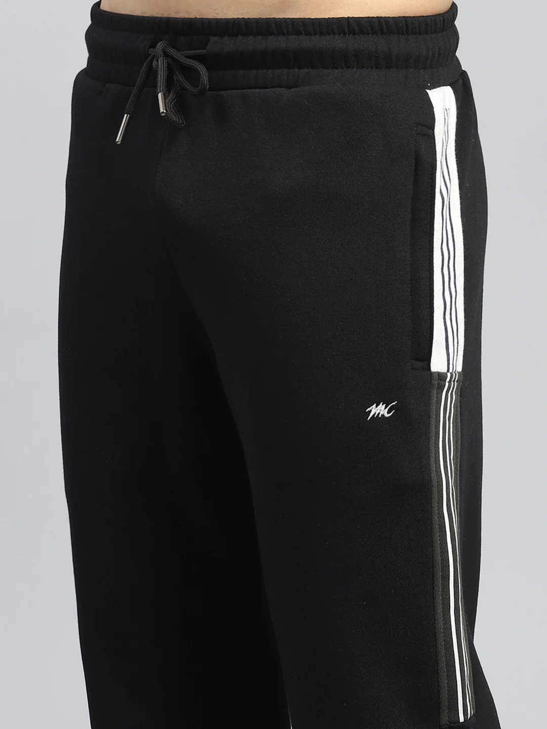 Men Olive Printed Mock Neck Full Sleeve Winter Tracksuit - Image 8