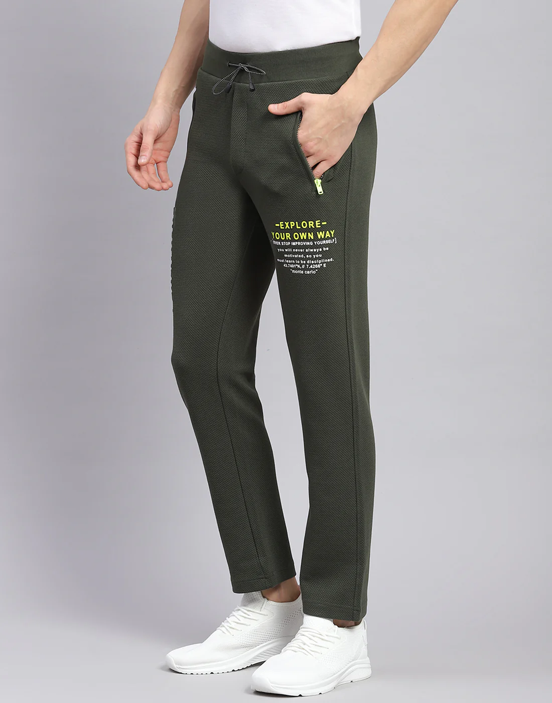 Men Olive Printed Regular Fit Winter Lower - Image 3