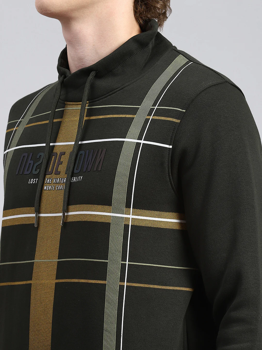 Men Olive Printed Sweatshirt - Image 6