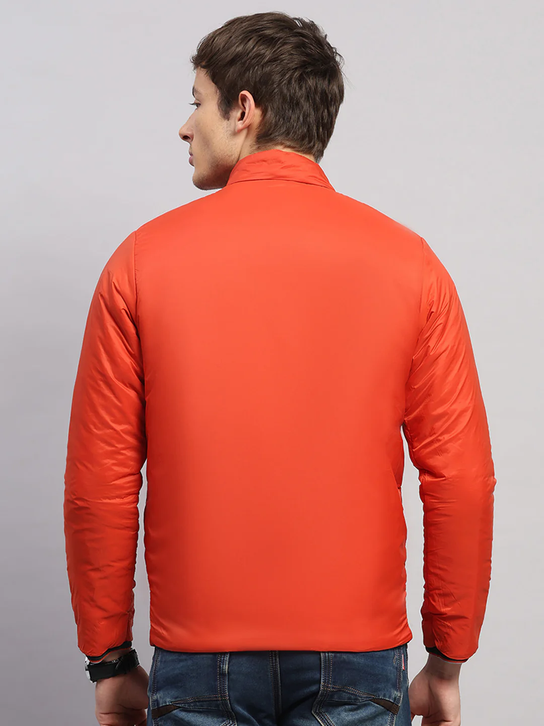 Men Olive Solid Collar Full Sleeve Jacket - Image 9