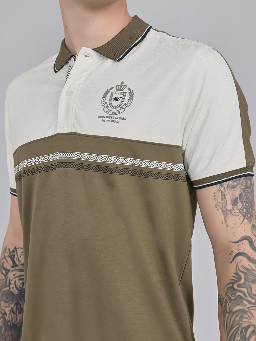 Men Olive Solid Collar Half Sleeve Lower Set - Image 5