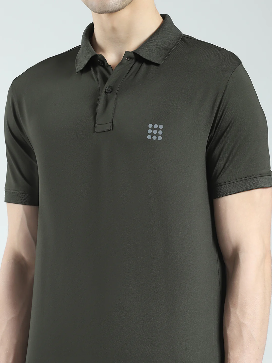 Rock.it Men Olive Solid Collar Half Sleeve T-Shirt - Image 7