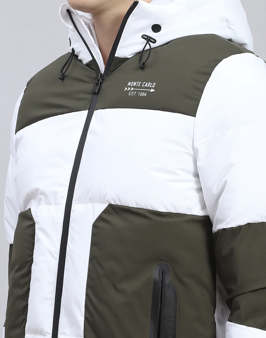 Men Olive Solid Hooded Full Sleeve Jacket - Image 7