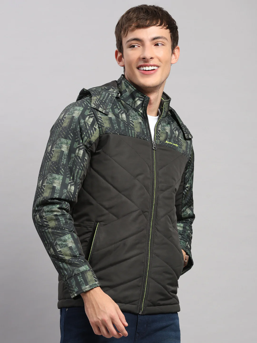 Men Olive Solid Hooded Full Sleeve Jacket - Image 4