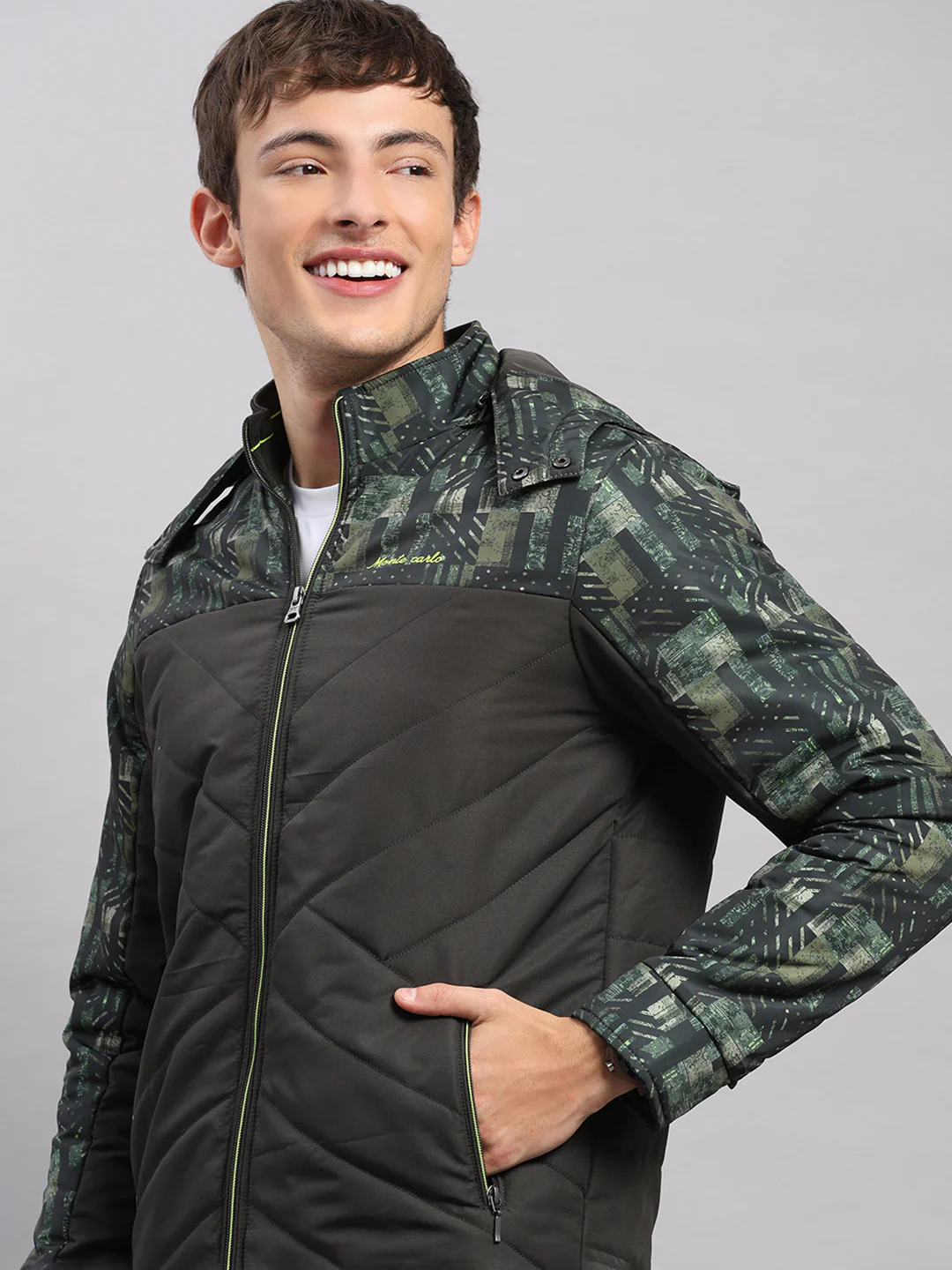 Men Olive Solid Hooded Full Sleeve Jacket - Image 6