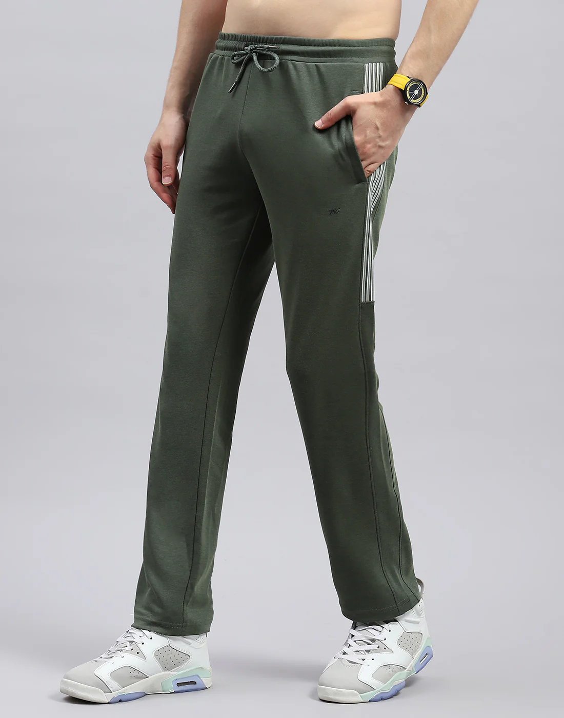Men Olive Solid Polo Collar Half Sleeve Lower Set - Image 7