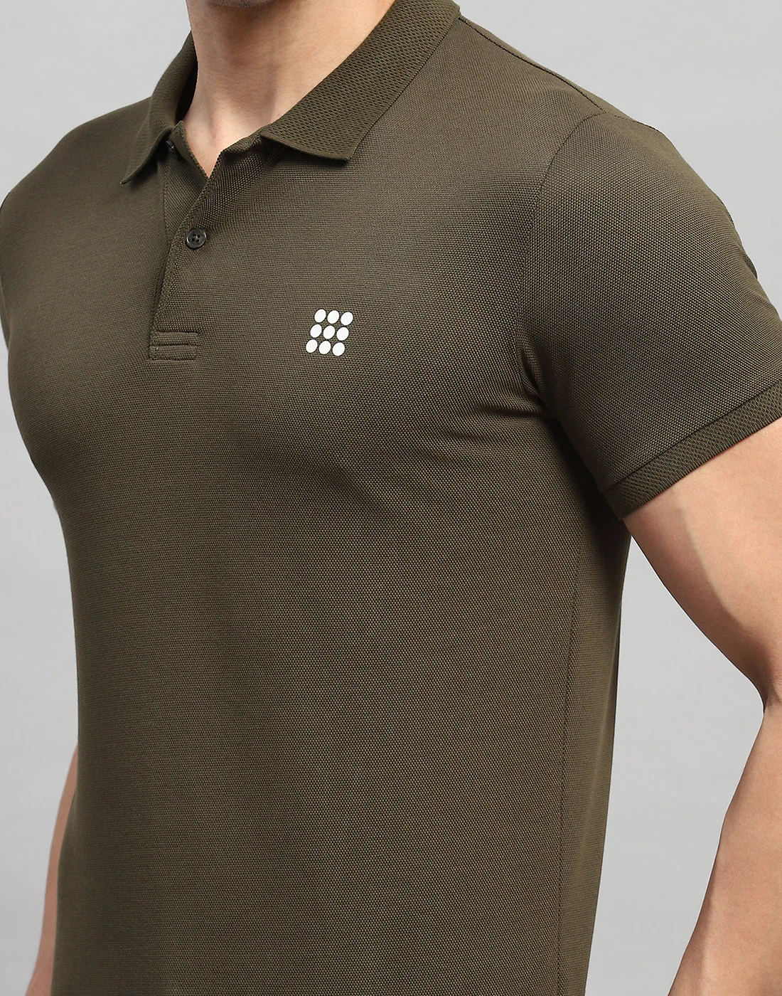 Rock.it Men Olive Solid Polo Collar Half Sleeve T-Shirt - Image 6