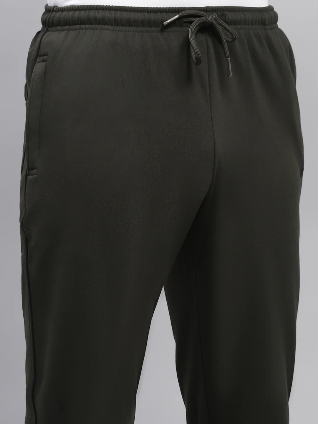 Men Olive Solid Regular Fit Lower - Image 6