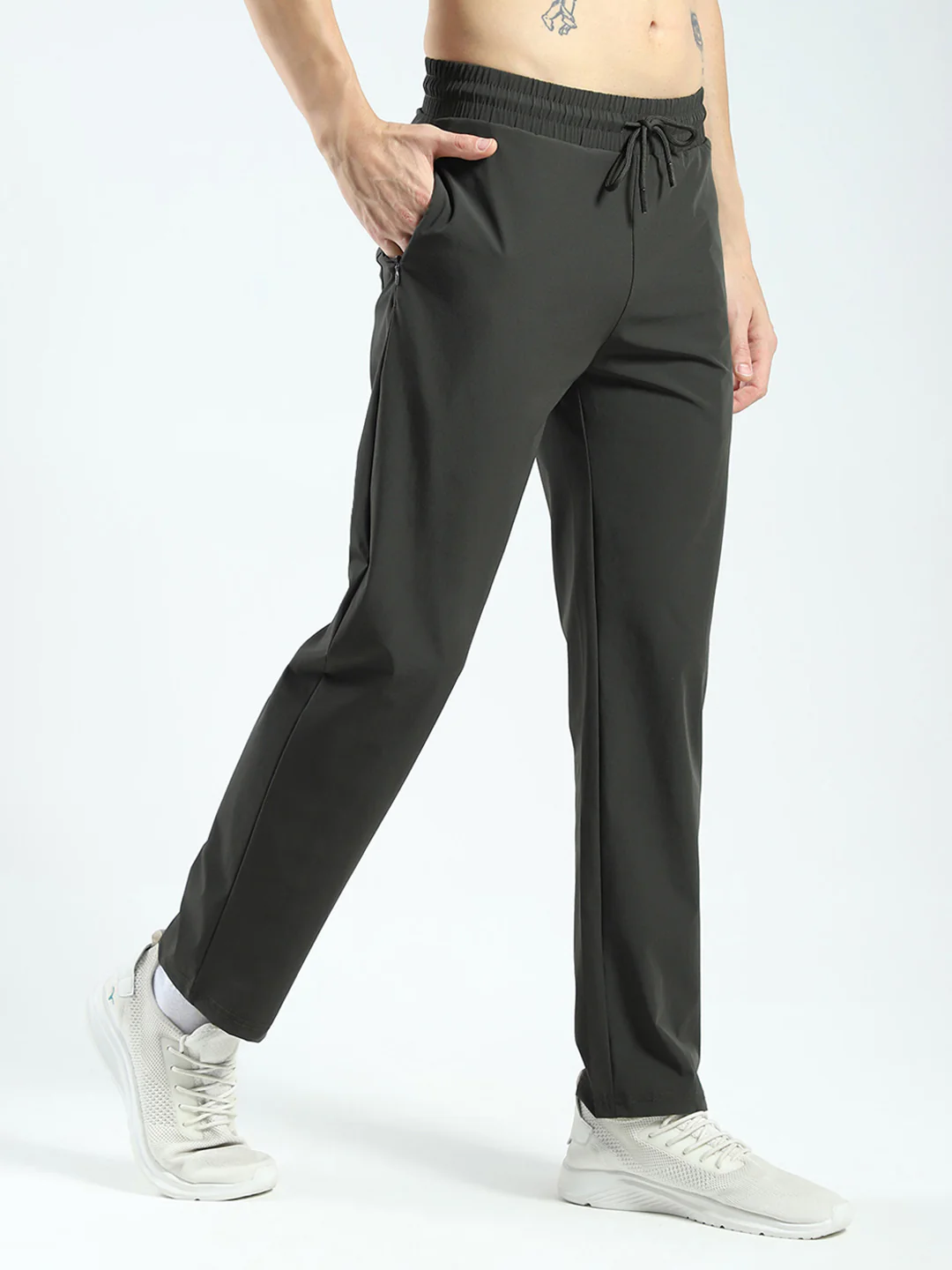 Rock.it Men Olive Solid Regular Fit Lower - Image 4