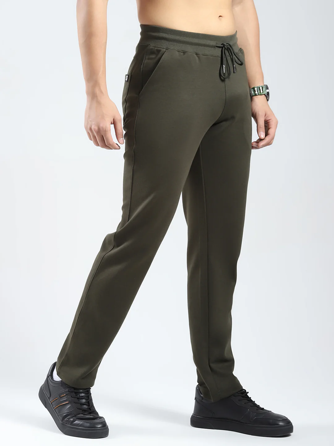 Rock.it Men Olive Solid Regular Fit Lower - Image 4