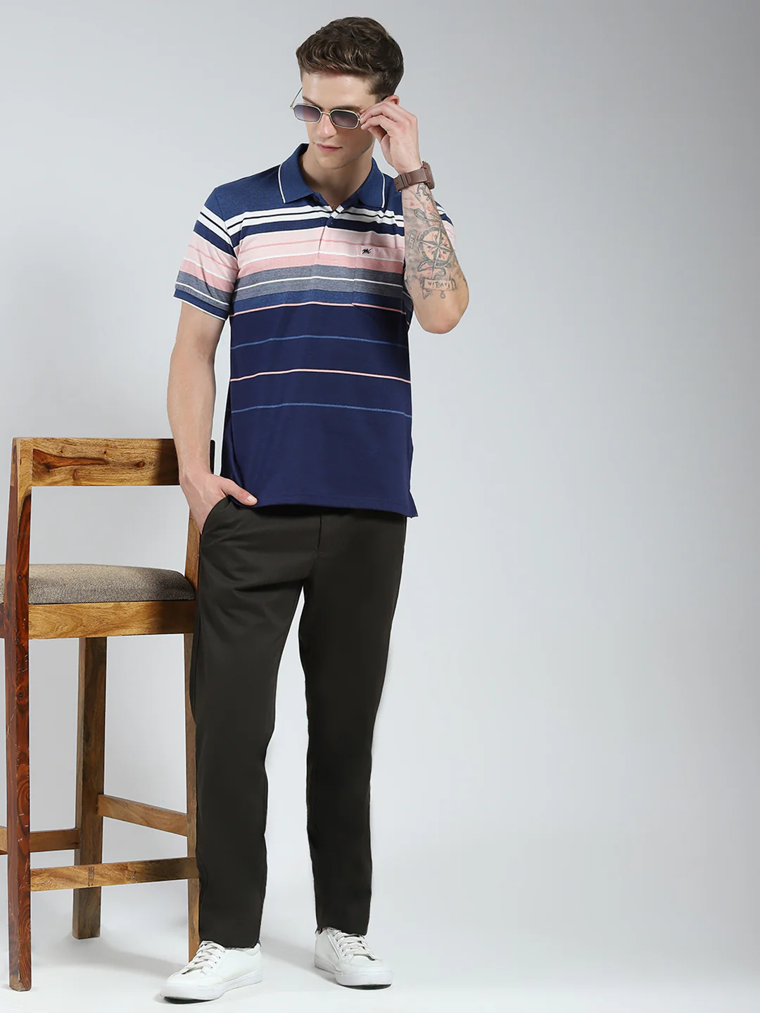 Men Olive Solid Regular Fit Trouser - Image 2