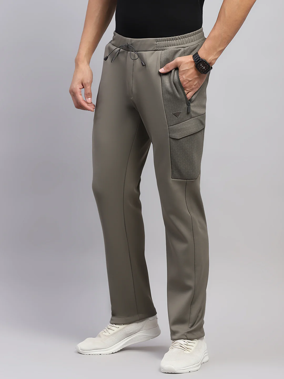 Men Olive Solid Regular Fit Winter Lower - Image 3
