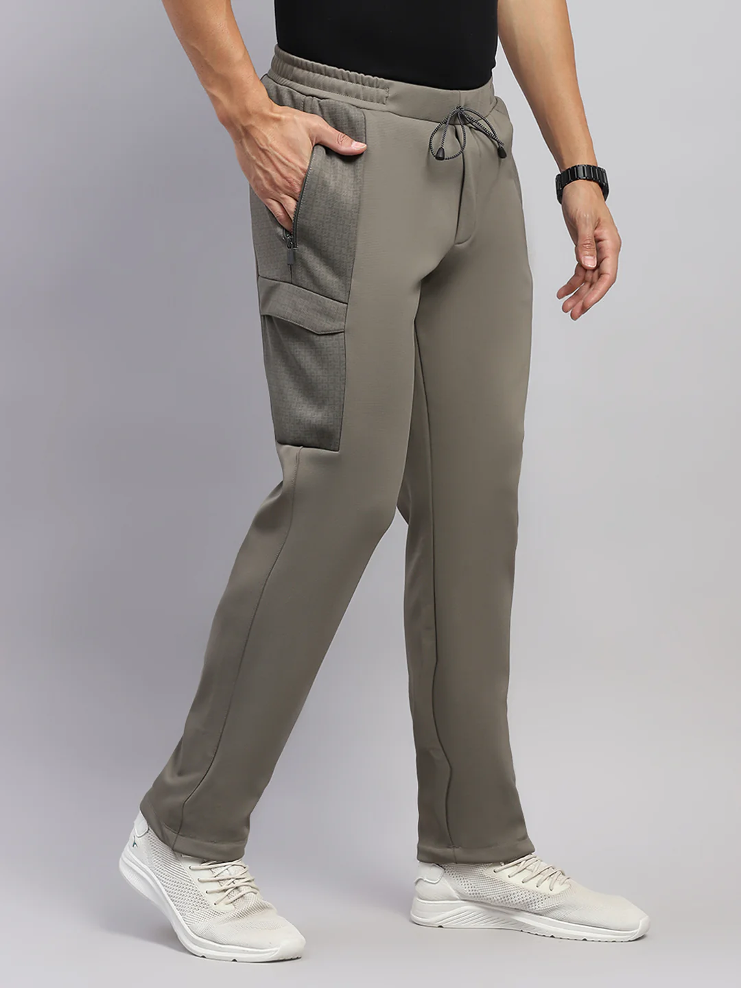 Men Olive Solid Regular Fit Winter Lower - Image 4