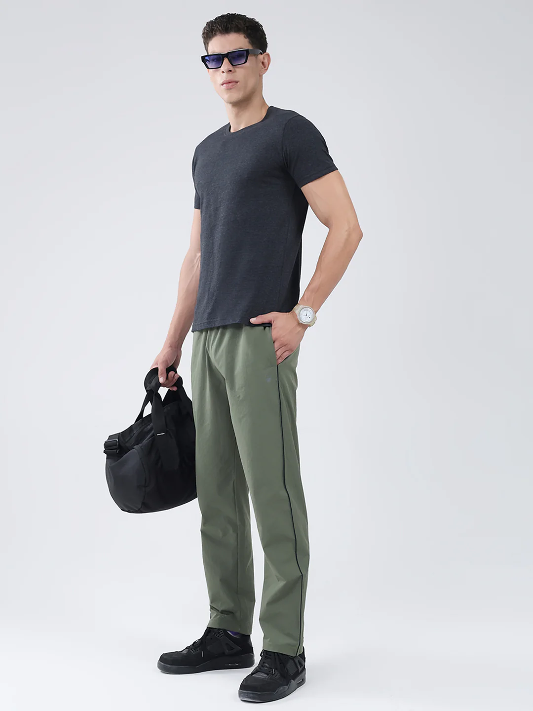 Men Olive Solid Regular Fit Winter Lower - Image 2