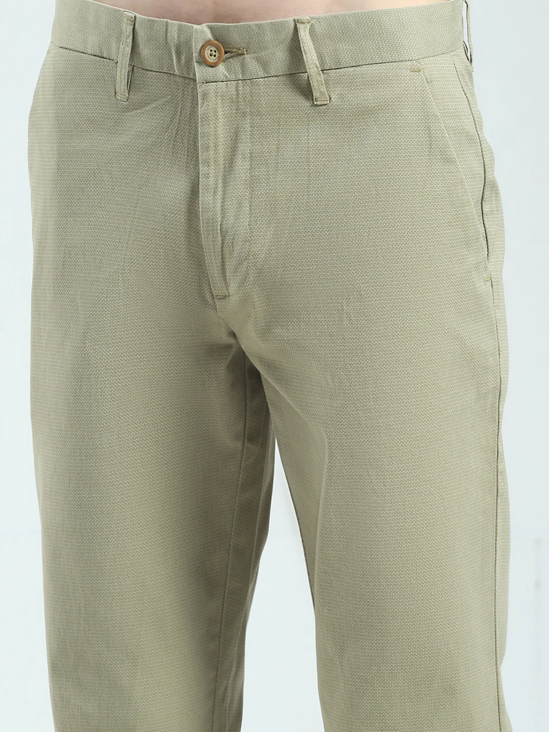 Men Olive Solid Slim Fit Trouser - Image 6