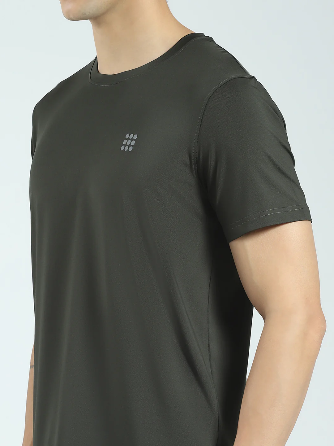 Rock.it Men Olive Solid Round Neck Half Sleeve T-Shirt - Image 6