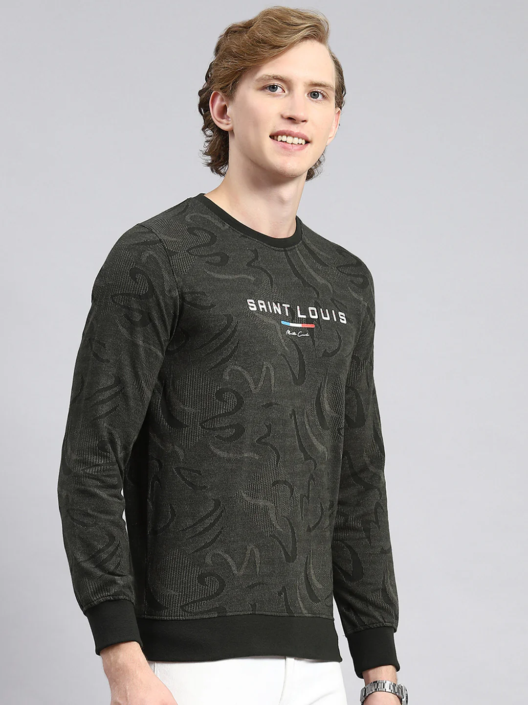 Men Olive Stripe T-Shirt - Image 3