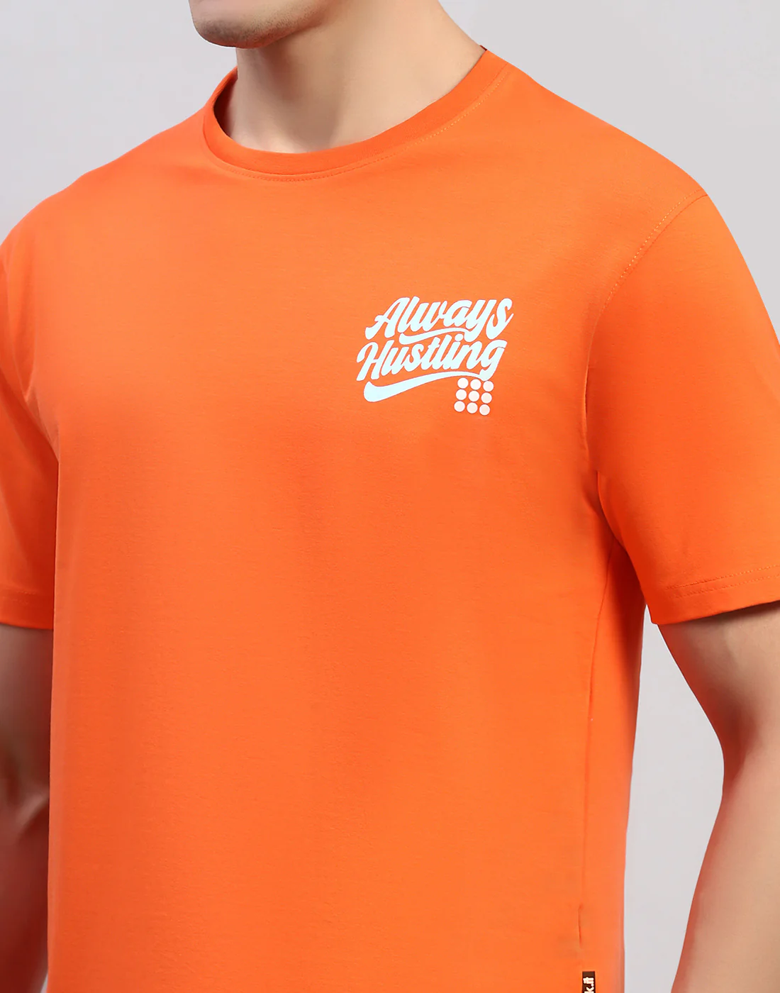 Rock.it Men Orange Printed Round Neck Half Sleeve T-Shirt - Image 7