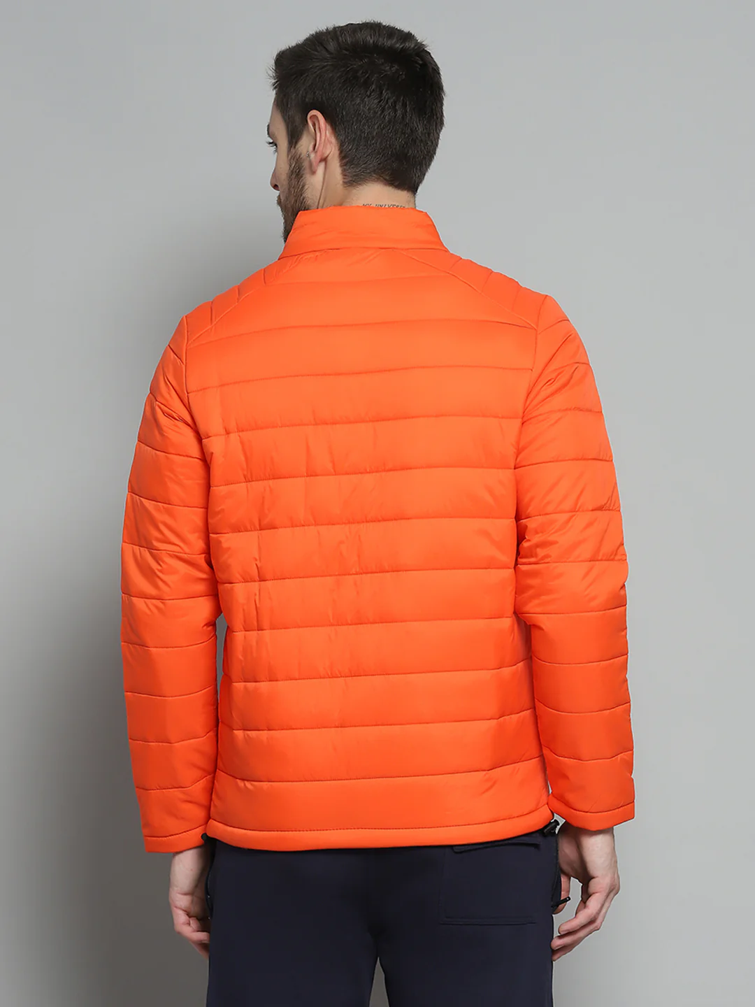 Rock.it Men Orange Solid Mock Neck Full Sleeve Jacket - Image 5
