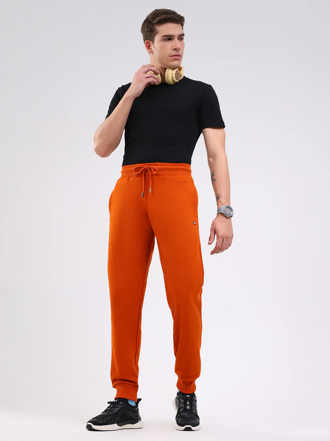 Men Orange Solid Regular Fit Winter Lower - Image 2