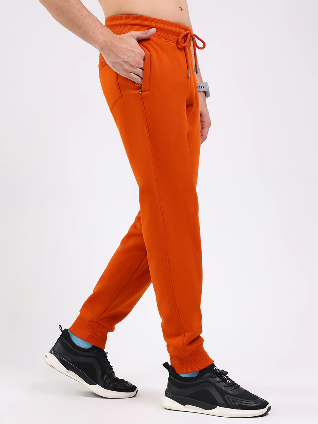 Men Orange Solid Regular Fit Winter Lower - Image 4