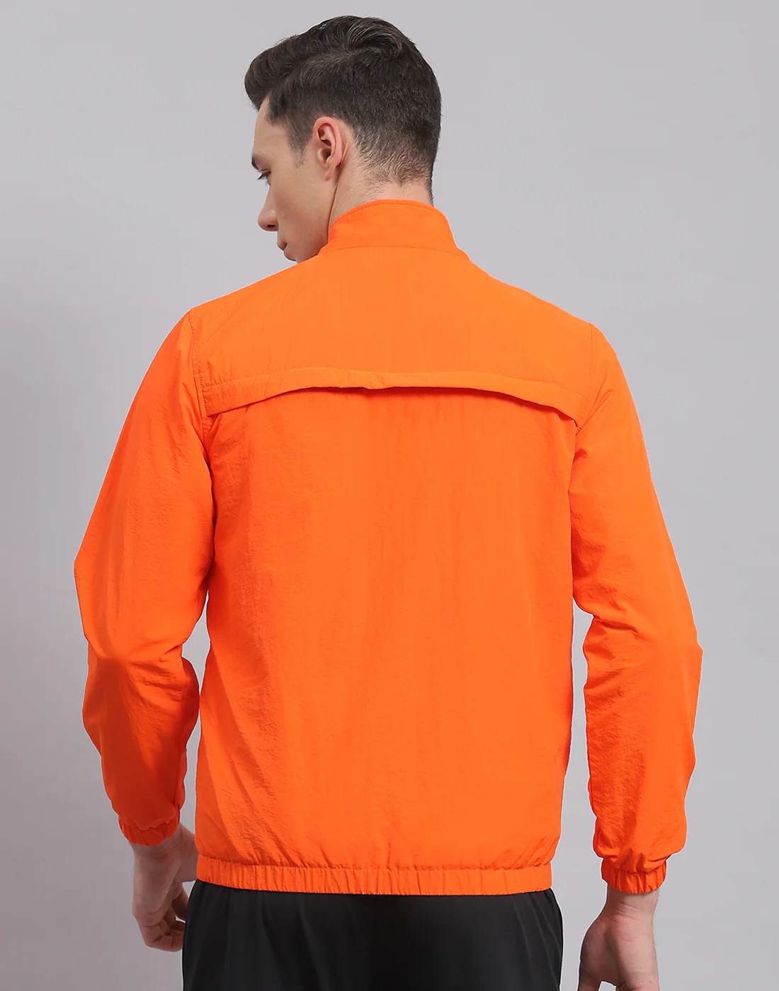 Rock.it Men Orange Solid Stand Collar Full Sleeve Jacket - Image 5