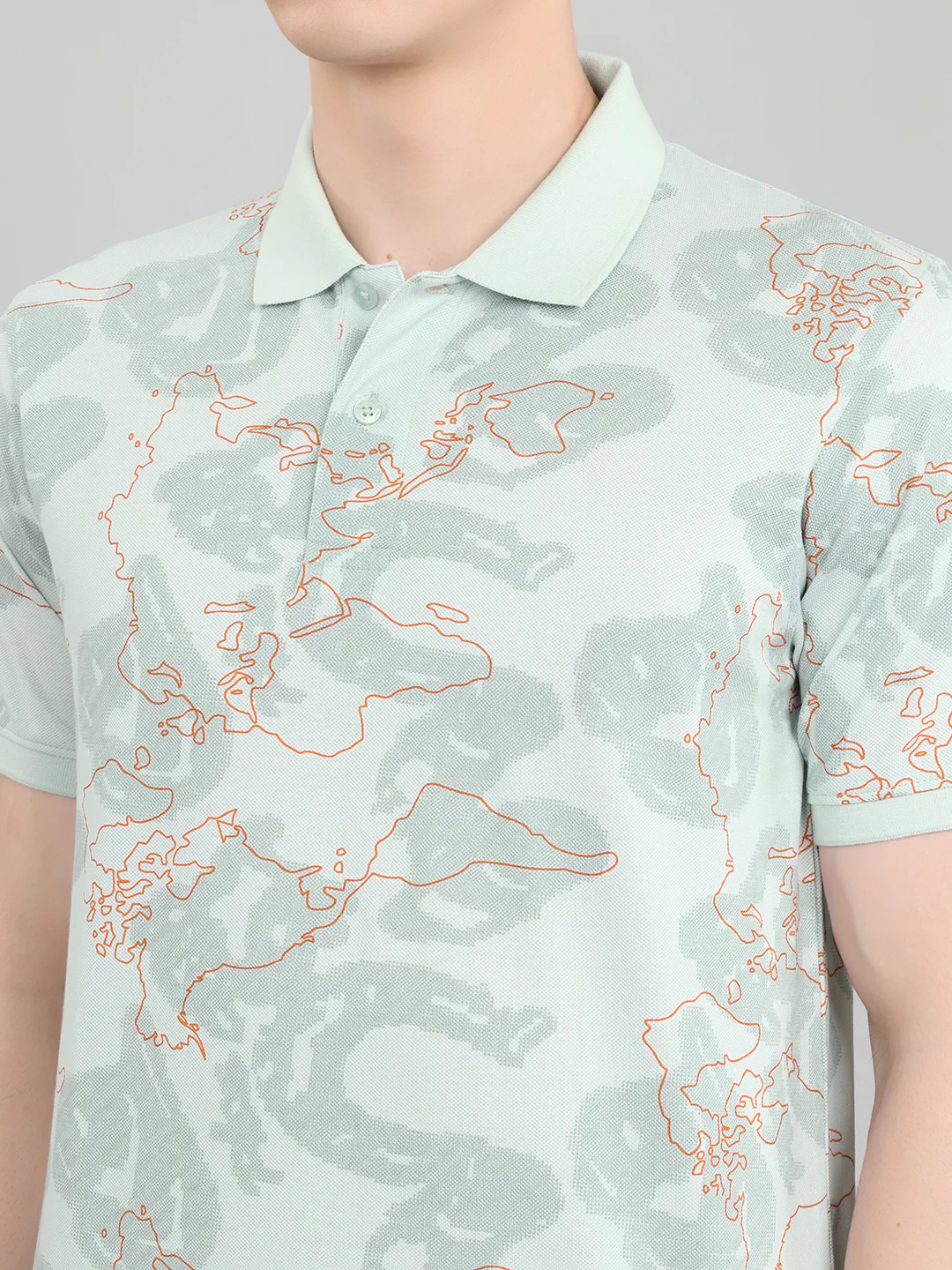 Men Pastel Blue Solid Collar Half Sleeve Bermuda Set - Image 5