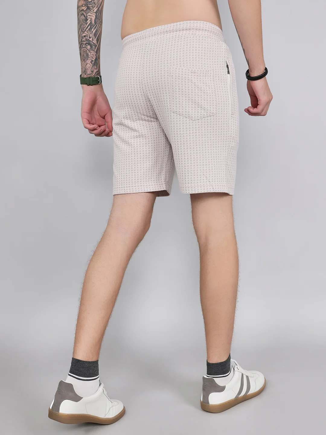 Men Pink Jacquard Regular Fit Bermuda - Image 4