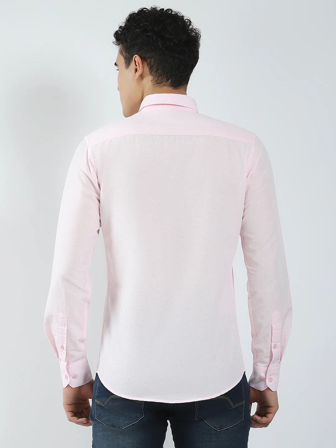 Rock.it Men Pink Solid Collar Full Sleeve Shirt - Image 5