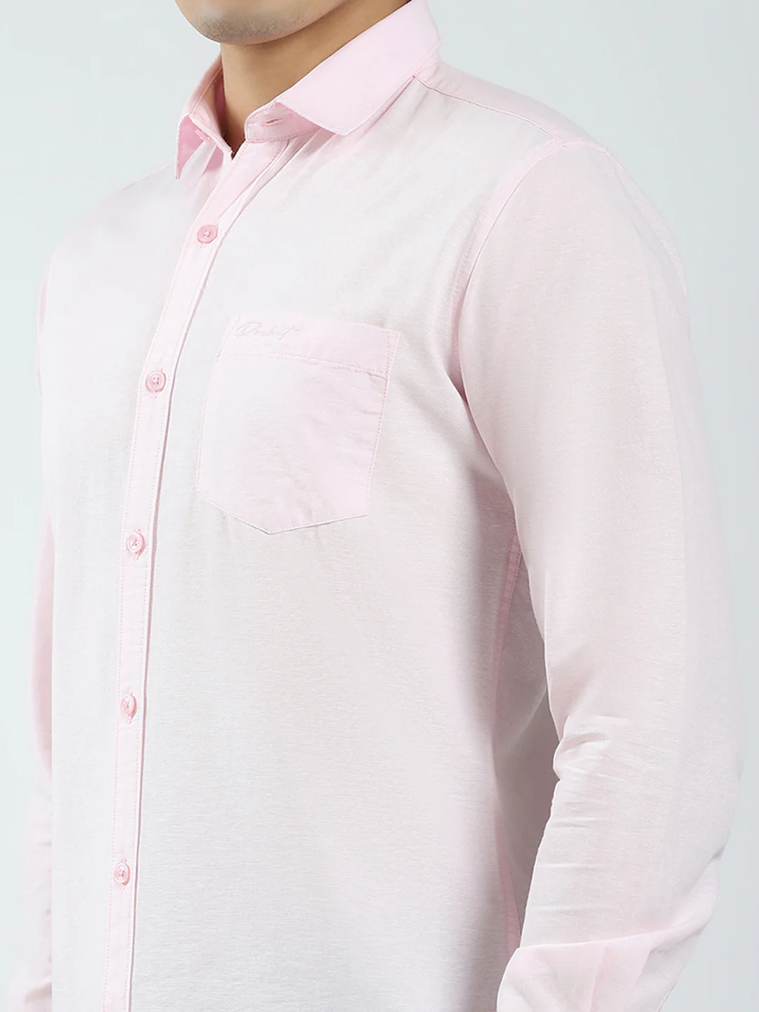 Rock.it Men Pink Solid Collar Full Sleeve Shirt - Image 6