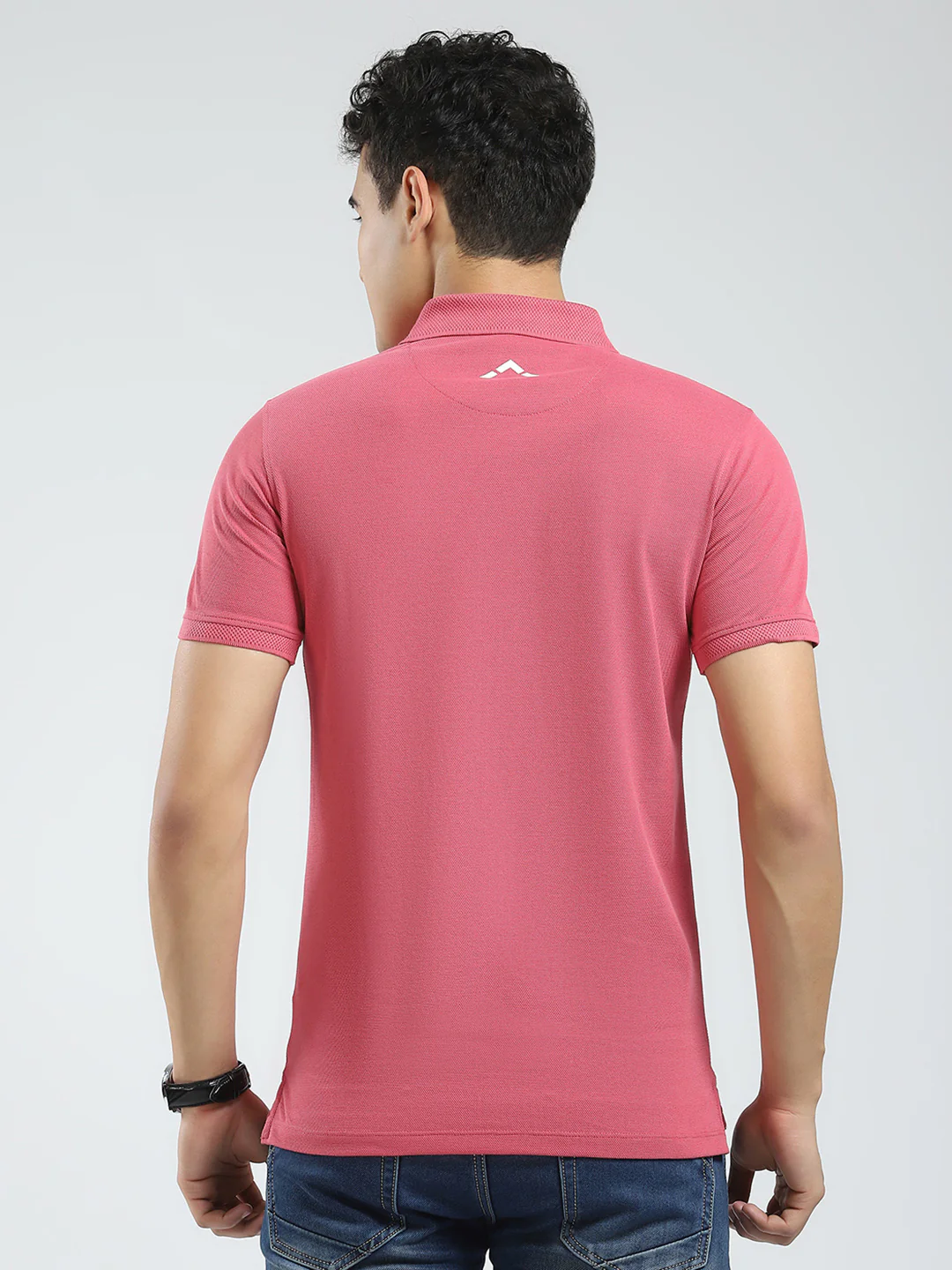 Rock.it Men Pink Solid Collar Half Sleeve T-Shirt - Image 5