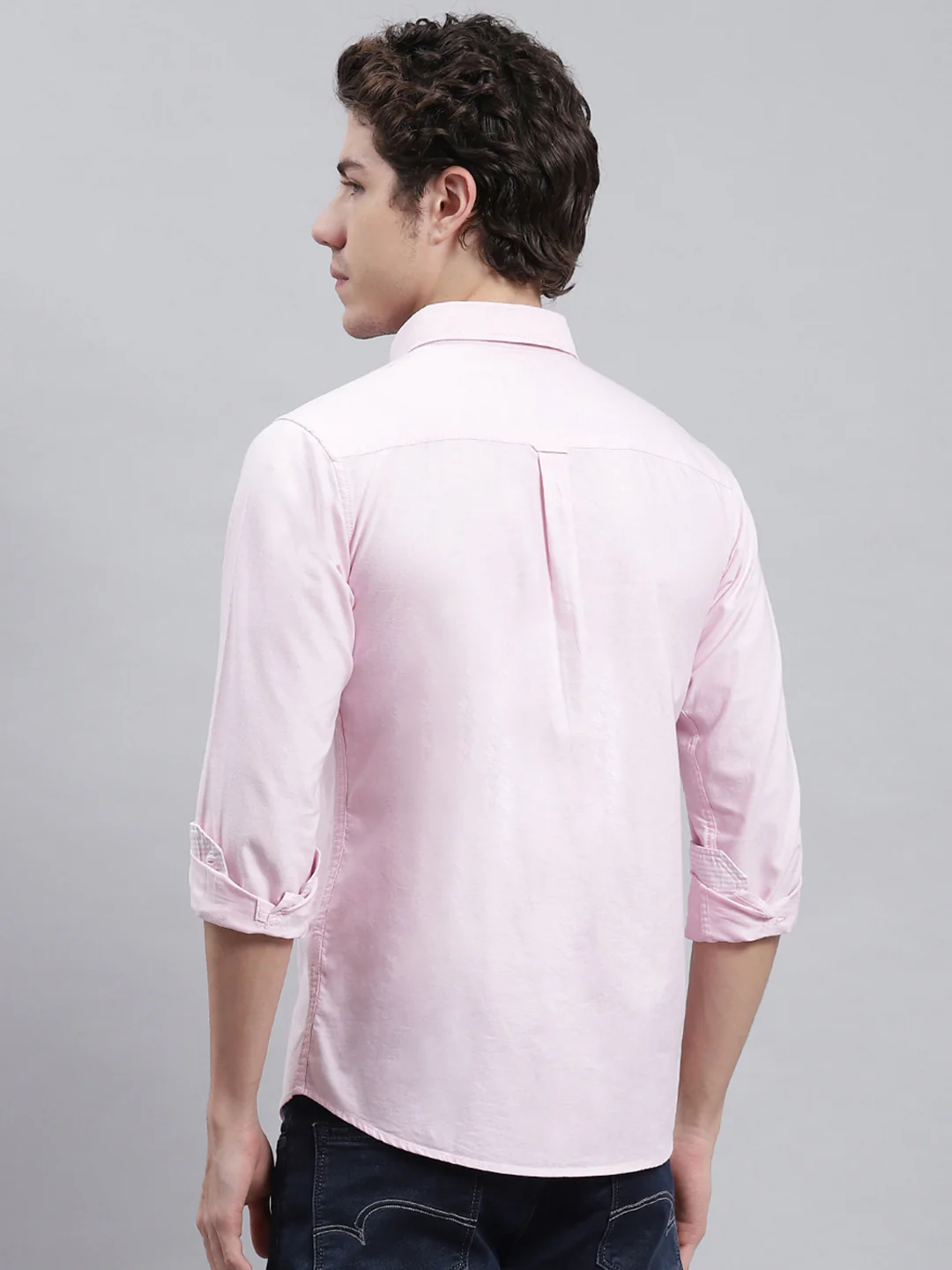 Men Pink Solid Shirt - Image 5