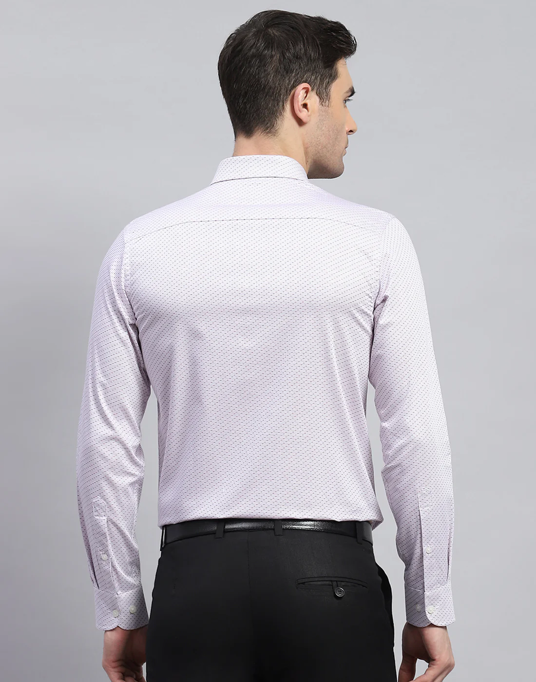 Men Pink Solid Spread Collar Full Sleeve Shirt - Image 5