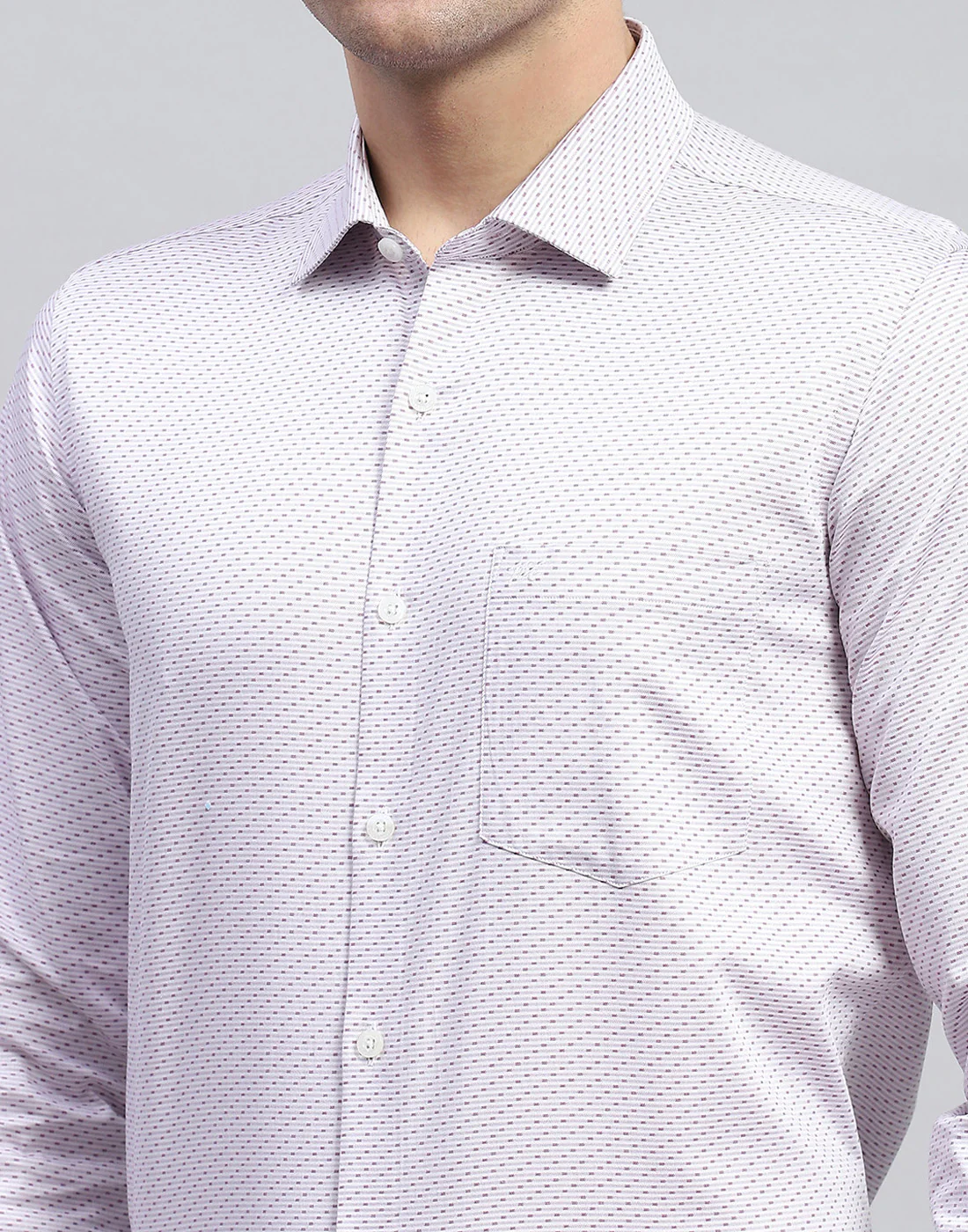Men Pink Solid Spread Collar Full Sleeve Shirt - Image 6